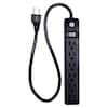 GE 6 Outlet Power Strip With Integrated Circuit Breaker And 2 Ft