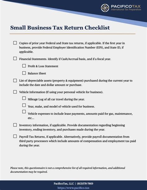 Checklists — Pacificotax