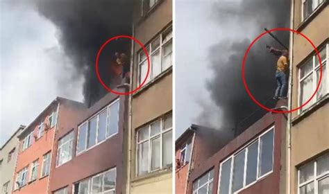 Kağıthane de korkutan yangın Alevlerin arasında kaldı Son Dakika