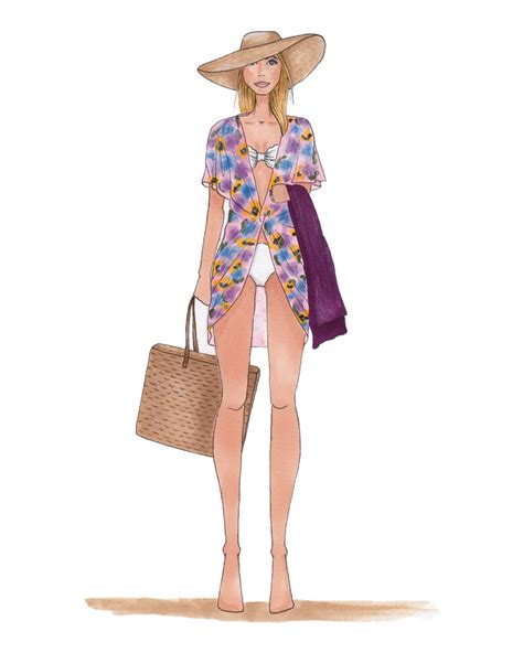 Beach Getaway Fashion Illustration Print