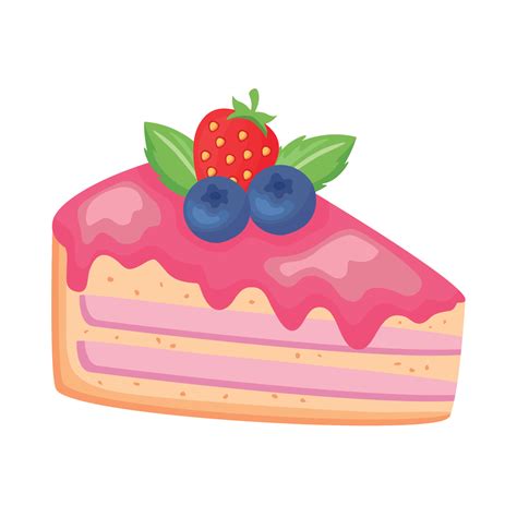 Cake Portion With Strawberry 11088450 Vector Art At Vecteezy