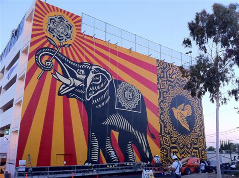 Shepard Fairey "Peace Elephant" New Mural In Los Angeles At The West ...