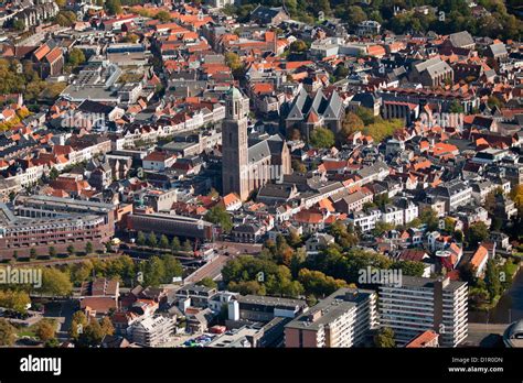 The Netherlands, Zwolle, City center. Aerial Stock Photo, Royalty Free ...