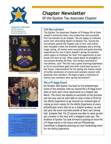 Epsilon Tau Chapter Fall 2017 Newsletter by Pi Kappa Phi - Issuu