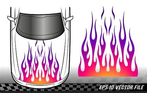 Flame Sports Car Decal Vinyl Sticker Racing Car Speed Fire Flames ...