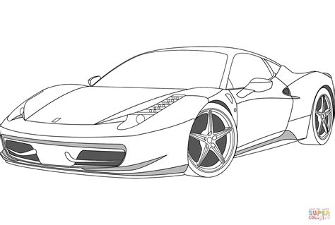 Ferrari 458 Coloring Page Free Printable Coloring Pages