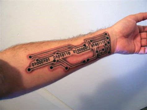 30 Binary Tattoo Designs For Men Coded Ink Ideas