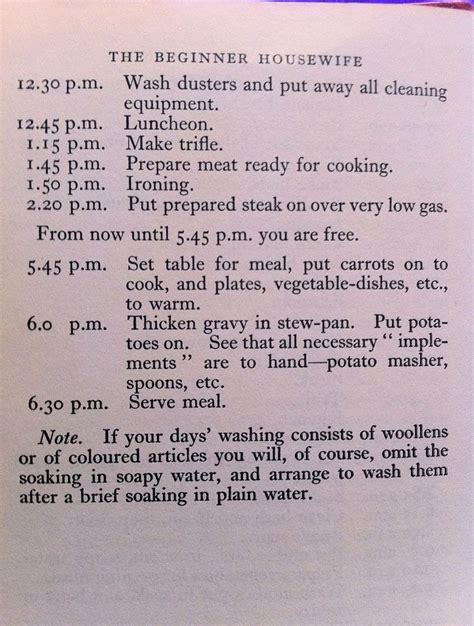 Housewife Vintage Housewife Housekeeping Schedule Happy