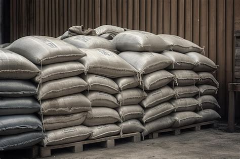 Premium Ai Image Cement Bags On Pallets For The Construction Industry