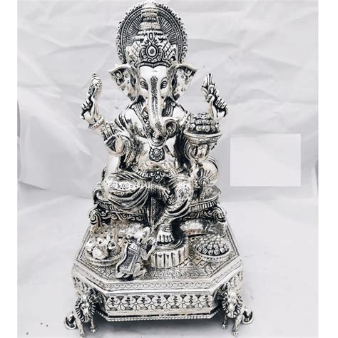 Buy Quality 925 Pure Silver Ganesha Idol In Antique Finishing Po 174 48 In New Delhi