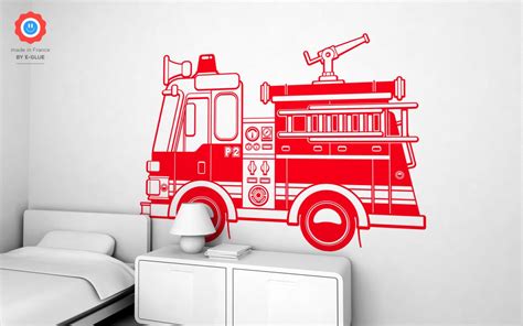 Fire Truck XXL Wall Decal - Nursery Kids Rooms Wall Decals, Boy Room Wall Stickers, Baby Wall ...