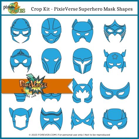 Crop Kit - PixieVerse Superhero Mask Shapes | Digital Art