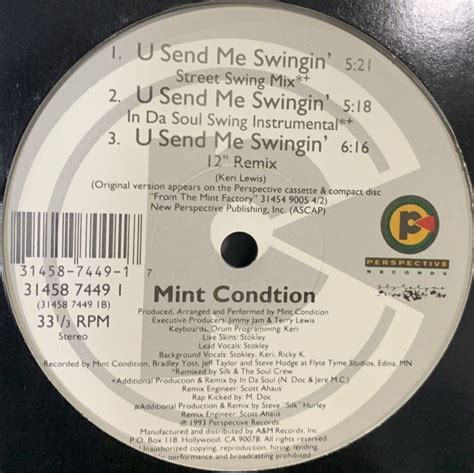 Mint Condition U Send Me Swingin Fatman Records