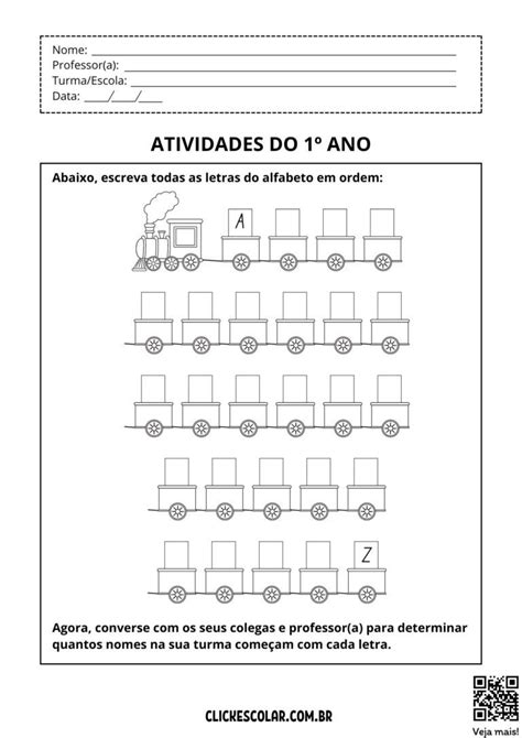 Do Primeiro Ano - Atividades do Primeiro ano – Click Escolar