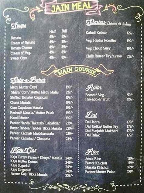 Menu at Patang, Indore, Hotel Sapphire Star