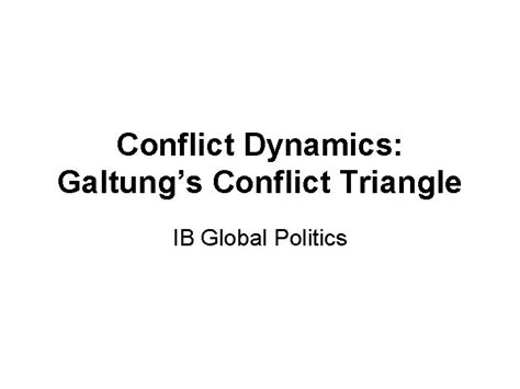 Unit 4 Lesson 12 Johan Galtungs Conflict Triangle