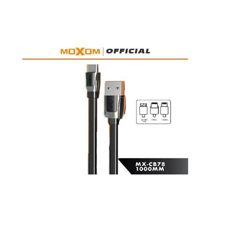 Moxom MX CB78 Type C Max Zinc Alloy 3A Fast Charge Data Cable Μαύρο 1m