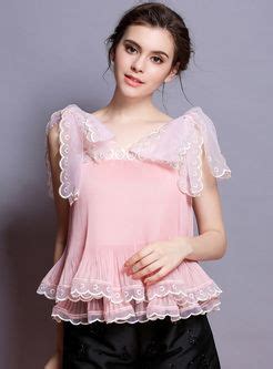 Cute Bowknot Falbala Hem Blouse Fashion Clothes Women Fashion Hem