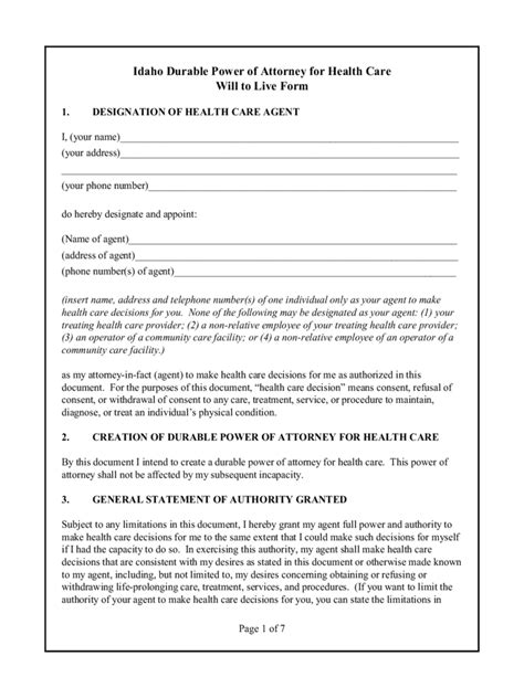 Free Printable Will Forms For Idaho Printable Form 2024