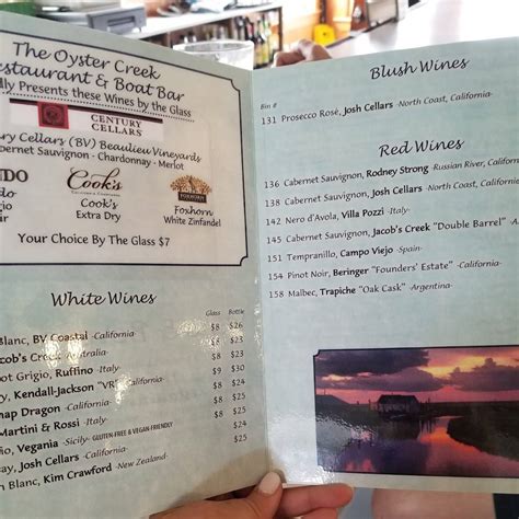 Menu At Oyster Creek Restaurant And Boat Bar Galloway