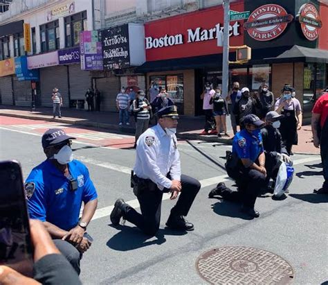 George Floyd: US Police Officers March, Kneel In Solidarity With ...