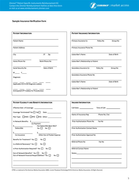 Insurance Verification Form Template Fill Out Sign Online DocHub