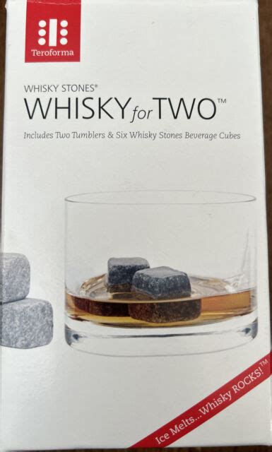 Teroforma Whiskey For Two Set Clear Glasses 6 Whisky Stones Soapstone