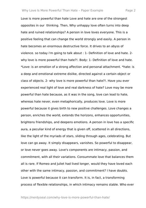 Why Love Is More Powerful Than Hate 473 Words Essay NerdySeal