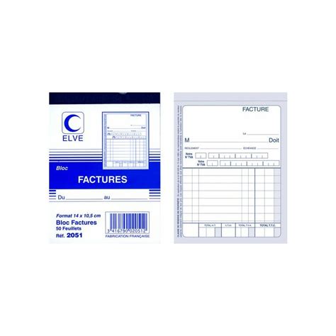 Elve Bloc Factures X Mm Feuillets