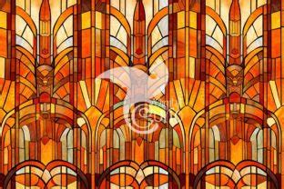 Orange Stained Glass Digital Paper Graphic By Digital Curio Creative