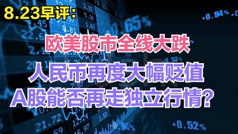 欧美股市全线大跌，人民币再度大幅贬值，a股能否再走独立行情？ Youtube