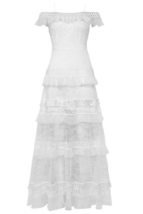 White Off Shoulder Lace Maxi Dress Women Lace Dress Lace White Dress