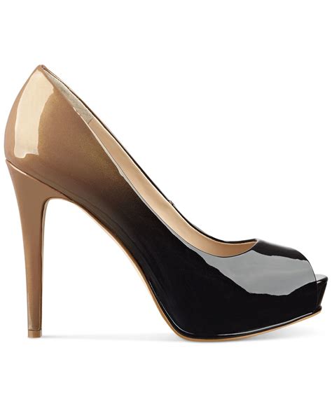 Guess Women S Honora Peep Toe Platform Pumps In Black Lyst