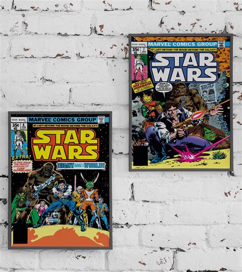 Star Wars Vintage Comic Book Cover Art Poster Set Digital Download ...