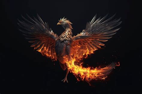 Premium AI Image | Generative AI illustration of phoenix firebird