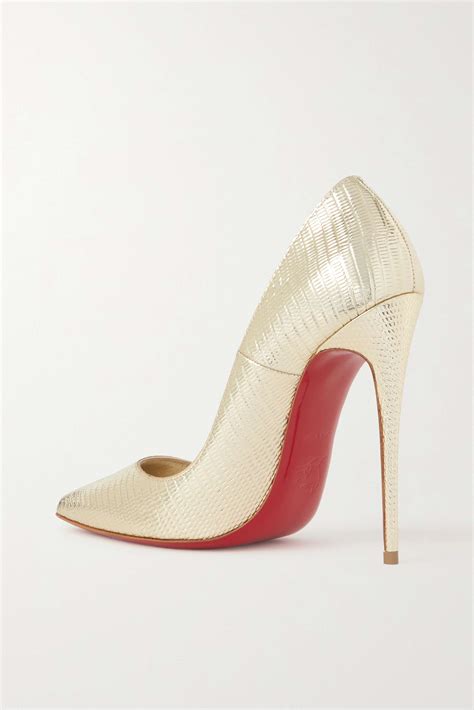 Christian Louboutin So Kate 120 Metallic Lizard Effect Leather Pumps Net A Porter