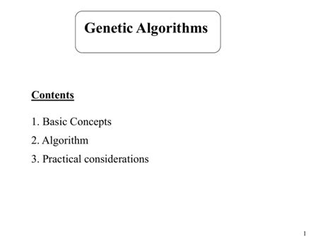 Genetic Algorithms