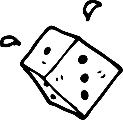 Line Drawing Cartoon Rolling Dice 12148453 Vector Art At Vecteezy