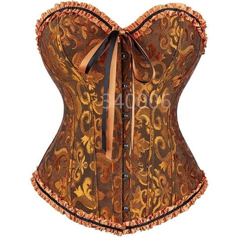 Corset haut Bustier surbuste Lingerie femmes Sexy à lacets grande taille Brocade Vintage Costume