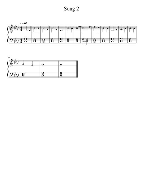 Song 2 Sheet music for Piano (Solo) Easy | Musescore.com