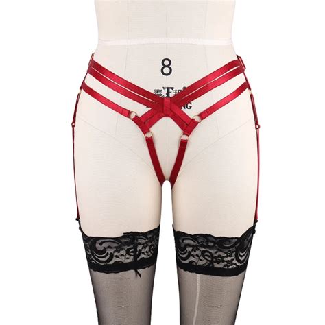 Elastic Underwear Cage Leg Garter Belt Hollow Suspender Strap P0166