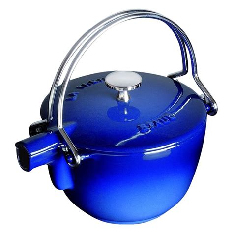 Staub Cast Iron 1 Qt Round Tea Kettle Dark Blue Made In France Tea