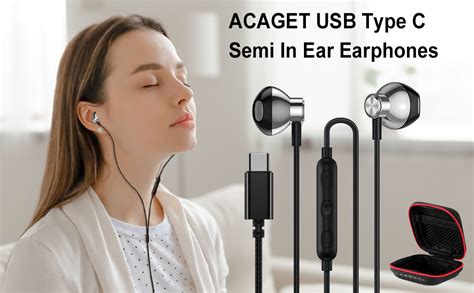 ACAGET Cuffie USB C S22 S21 Ultra Cuffie In Ear Cuffie HiFi Stereo Tipo