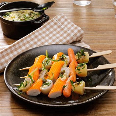 Recette Mini Brochettes De Surimi Fa On Navarin Sauce Gribiche