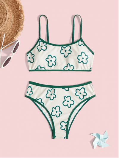 Chicas adolescentes Bañador bikini con estampado floral