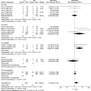 Forest Plots Of Comparisons Subgroups Of CT Versus NM Outcomes