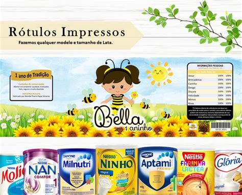 Rótulo Lata de Leite 800g Abelhinha Elo7 Produtos Especiais