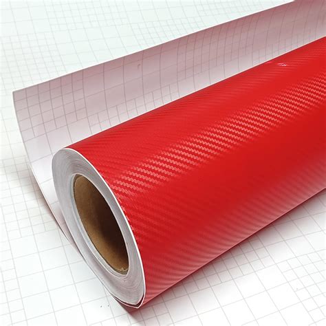 Amazon Diyah D Red Carbon Fiber Film Twill Weave Vinyl Sheet Roll