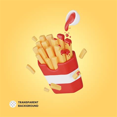 Icono De Comida Chatarra D De Papas Fritas Archivo Psd Premium