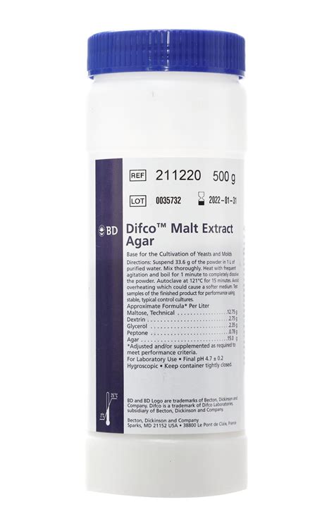 211220 BD Difco Agar Extracto De Malta 500 G PROQUISUR Material De